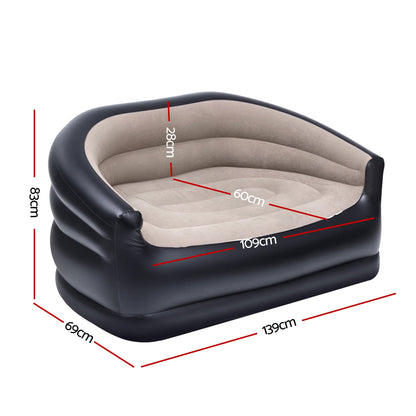 Inflatable Two-Seater Sofa with Pump – Coffee, view 2