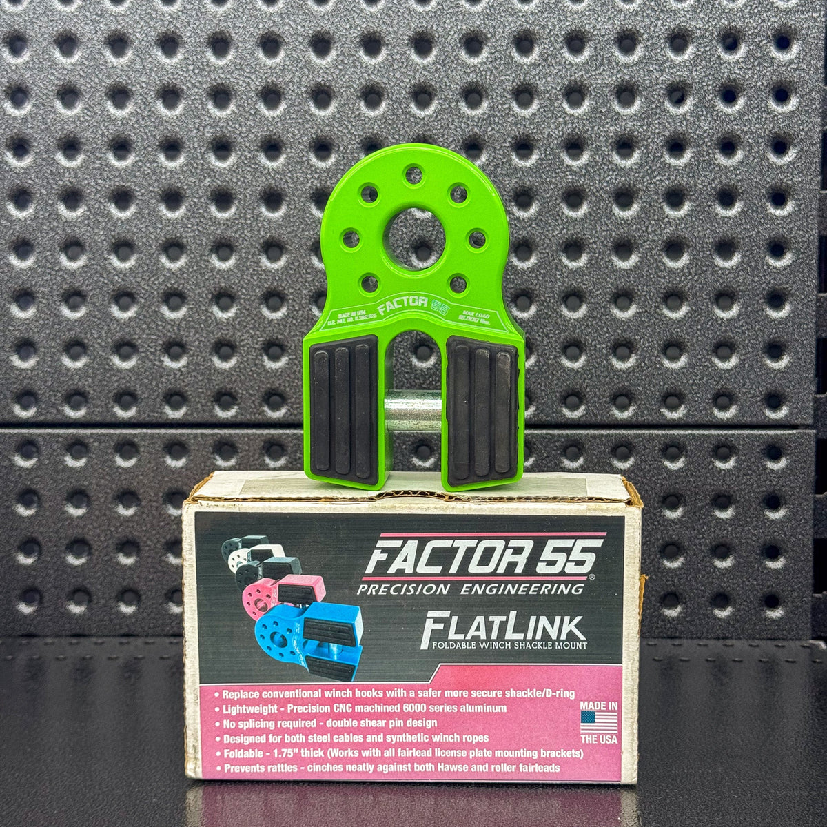 Factor 55 Flatlink Winch Shackle Mount - Green, view 4
