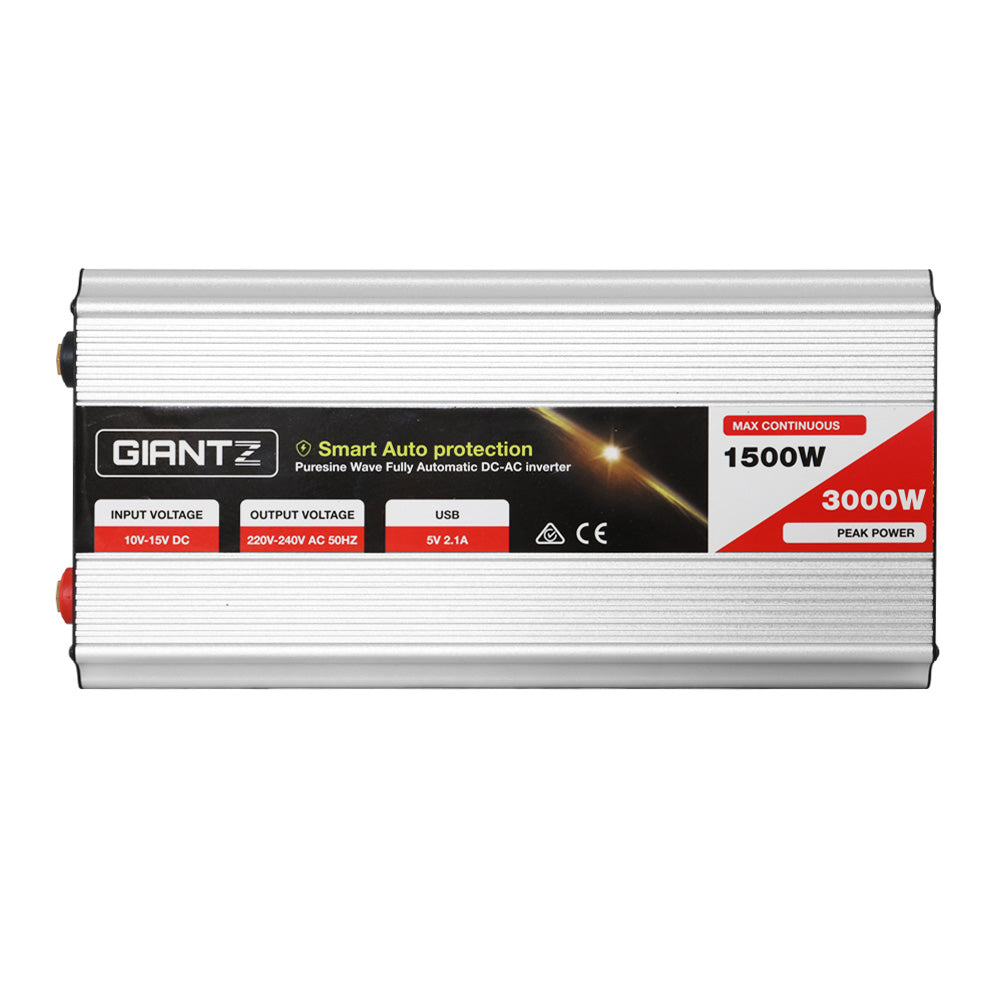 Giantz 1500W Pure Sine Wave Inverter 12V, view 3