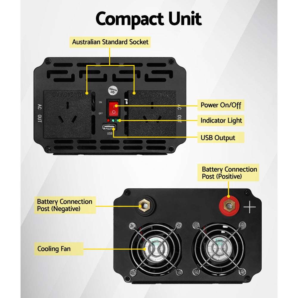 Giantz 1500W Pure Sine Wave Inverter 12V, view 5