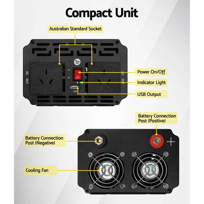 Giantz 1500W Pure Sine Wave Inverter 12V, view 5
