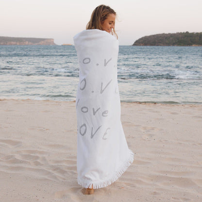Round Beach Towel/Picnic Blanket - Love Always, view 3