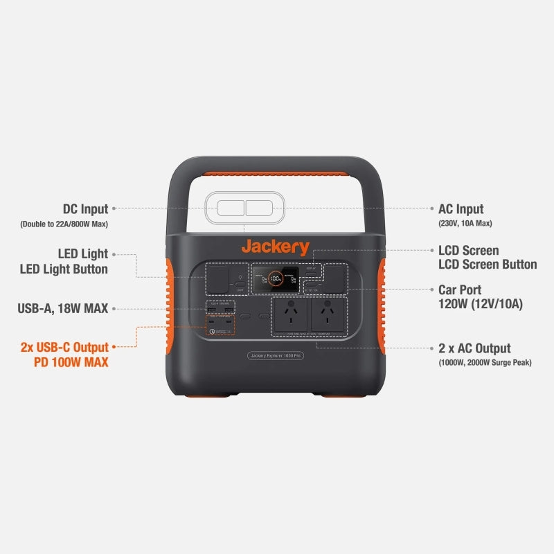 Jackery Explorer 1000 Pro Portable Power Station, view 3