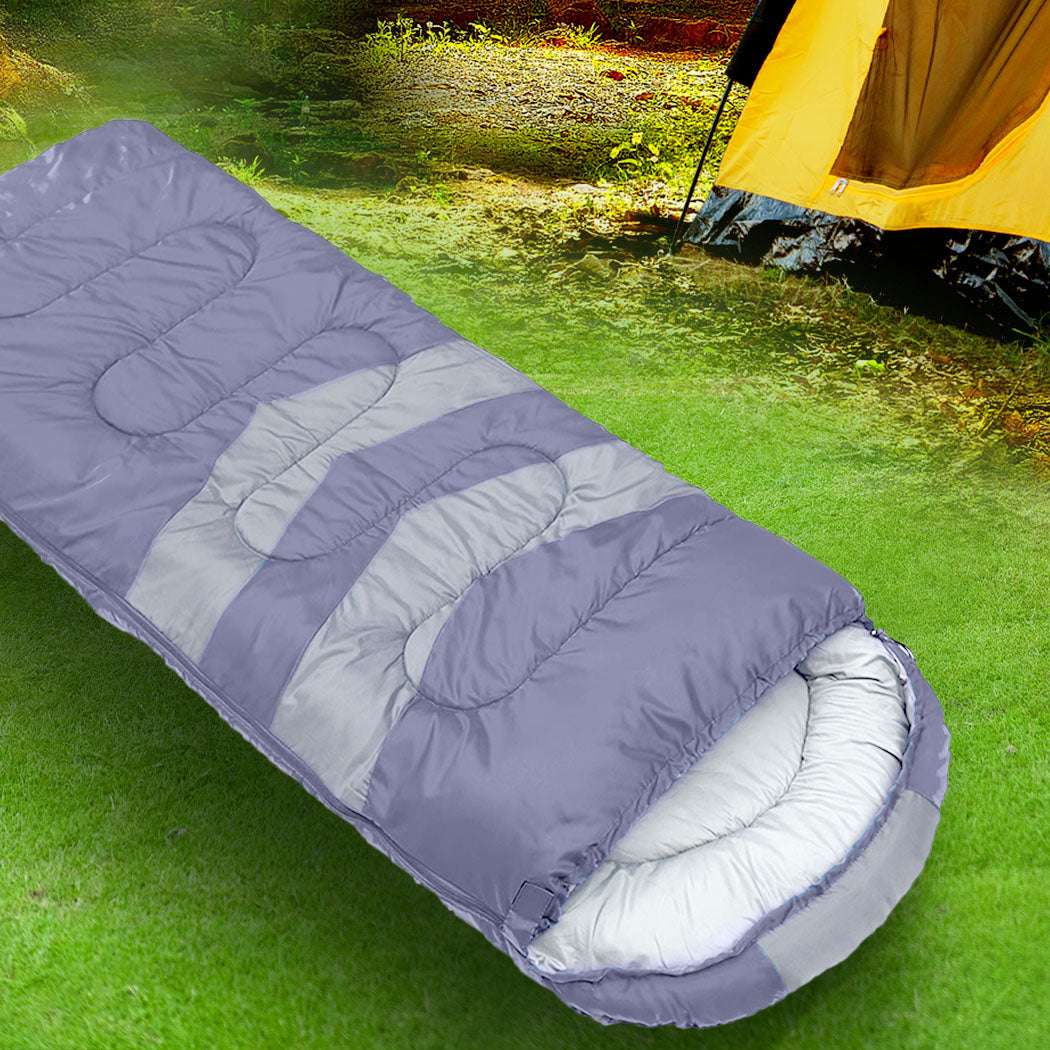 Mountview Single Sleeping Bag Bags Outdoor Grey, view 7