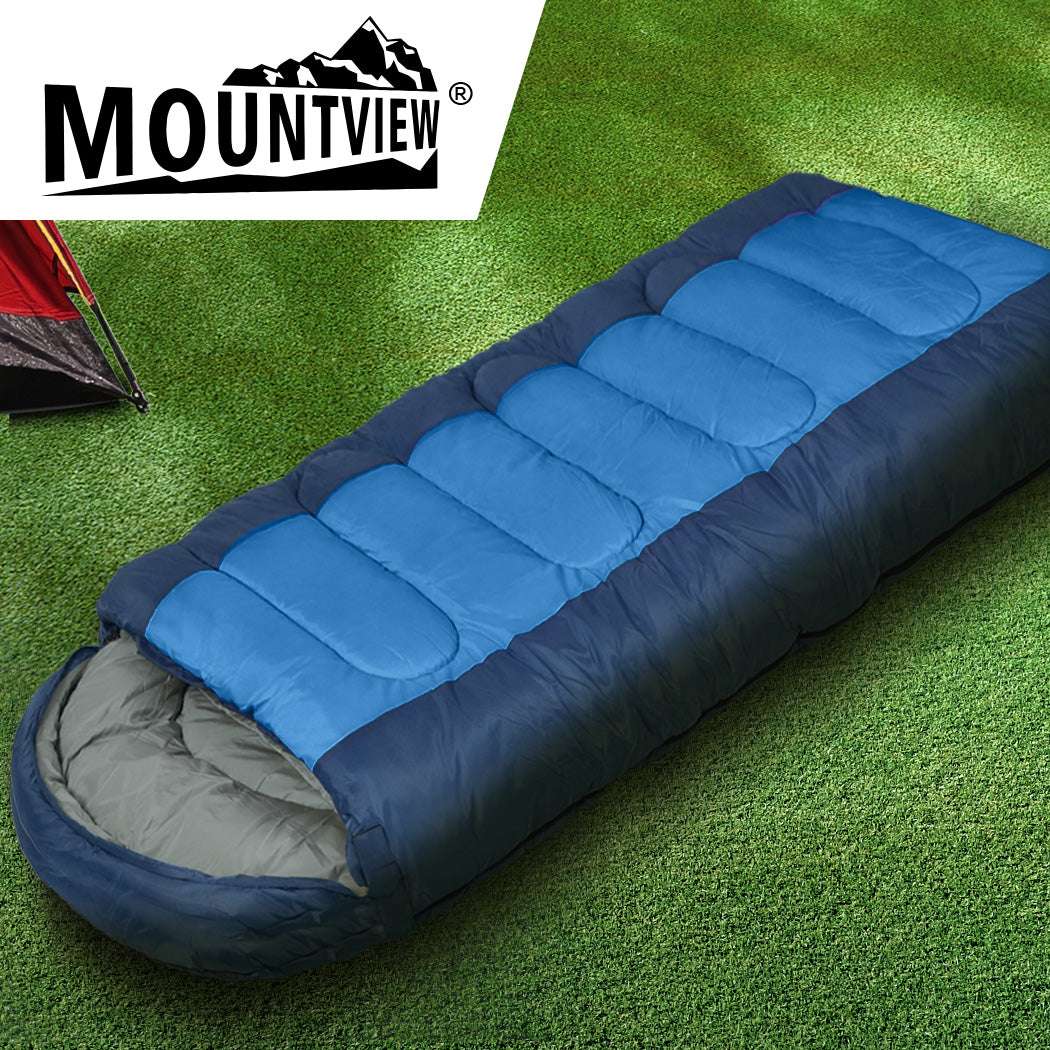 Mountview Sleeping Bag Outdoor Camping Blue, view 6