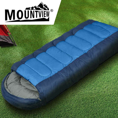 Mountview Sleeping Bag Outdoor Camping Blue, view 6