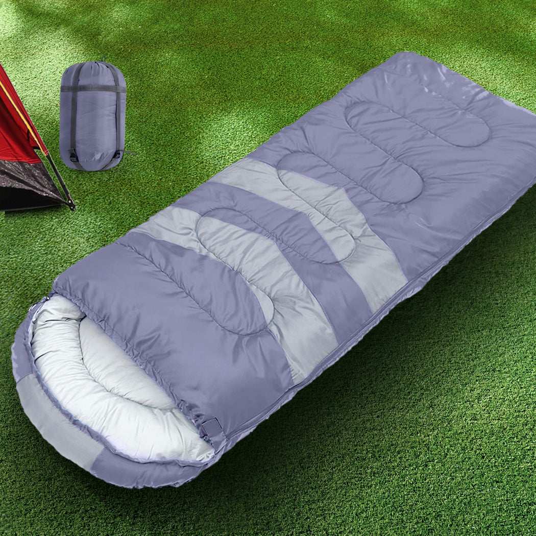 Mountview Single Sleeping Bag Bags Outdoor Grey, view 6