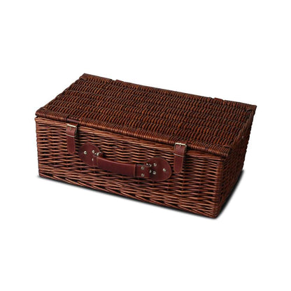 Alfresco 4 Person Wicker Picnic Basket Set with Blanket, view 3