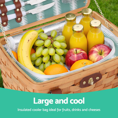 Alfresco 2 Person Willow Picnic Basket Set, view 5