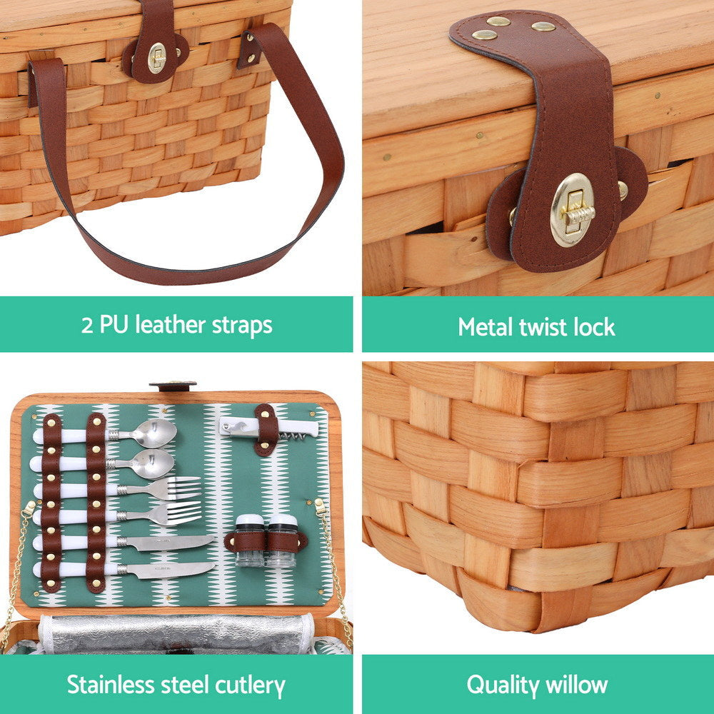 Alfresco 2 Person Willow Picnic Basket Set, view 6