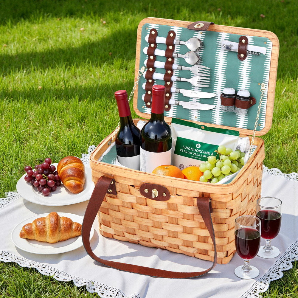 Alfresco 2 Person Willow Picnic Basket Set, view 7