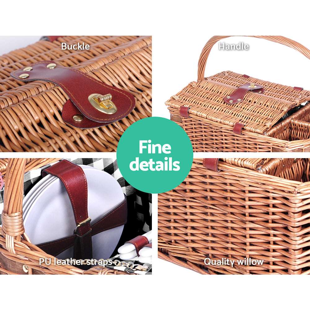 Alfresco 4-Person Picnic Basket Set with Blanket, view 4