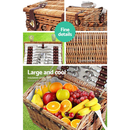 Alfresco 4-Person Picnic Basket Set with Blanket, view 4