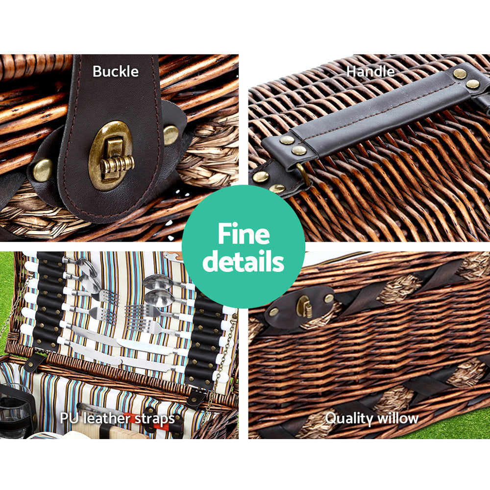 Alfresco 4 Person Picnic Basket Set with Blanket, view 5