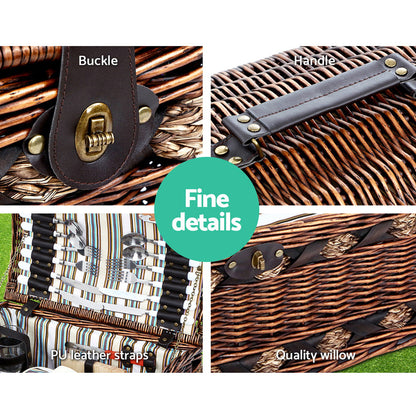 Alfresco 4 Person Picnic Basket Set with Blanket, view 5
