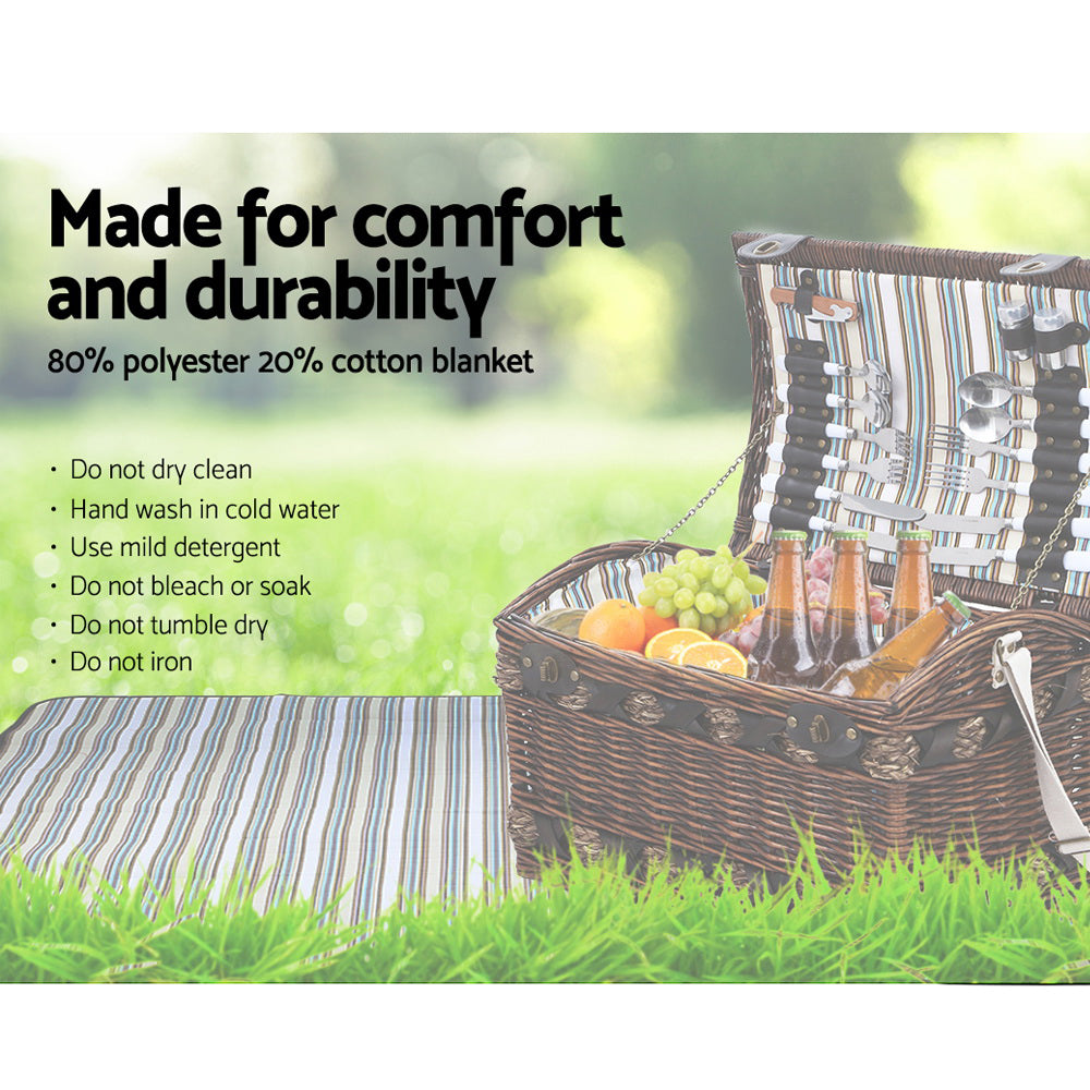 Alfresco 4 Person Picnic Basket Set with Blanket, view 6