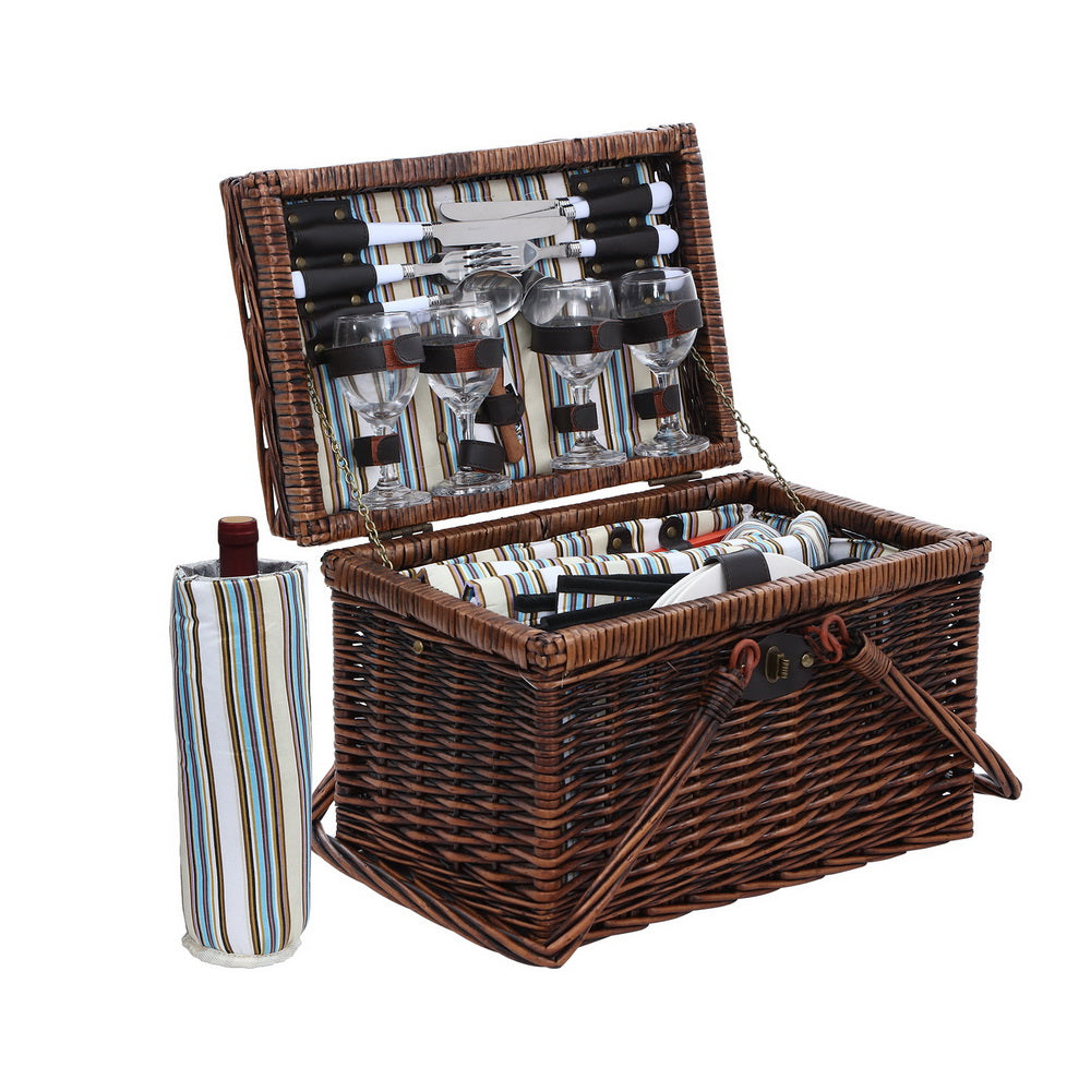 Alfresco 4 Person Folding Picnic Basket Set