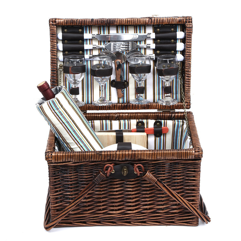 Alfresco 4 Person Folding Picnic Basket Set, view 3