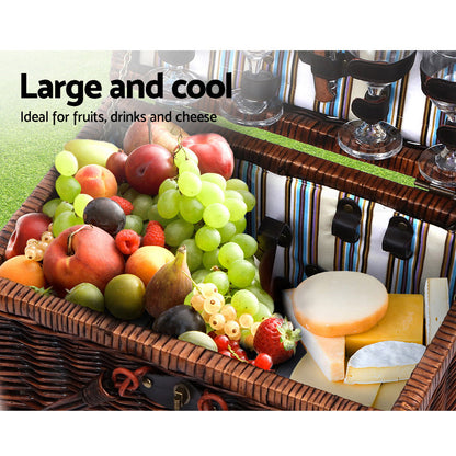 Alfresco 4 Person Folding Picnic Basket Set, view 6