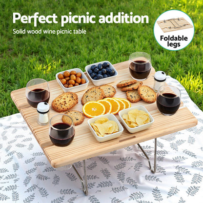 Alfresco 4-Person Willow Picnic Basket Set with Table, view 4