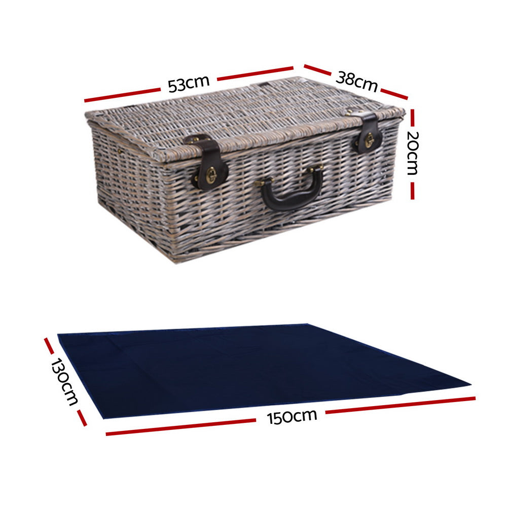 Alfresco 6-Person Picnic Basket Set – Cooler Bag & Blanket, view 2