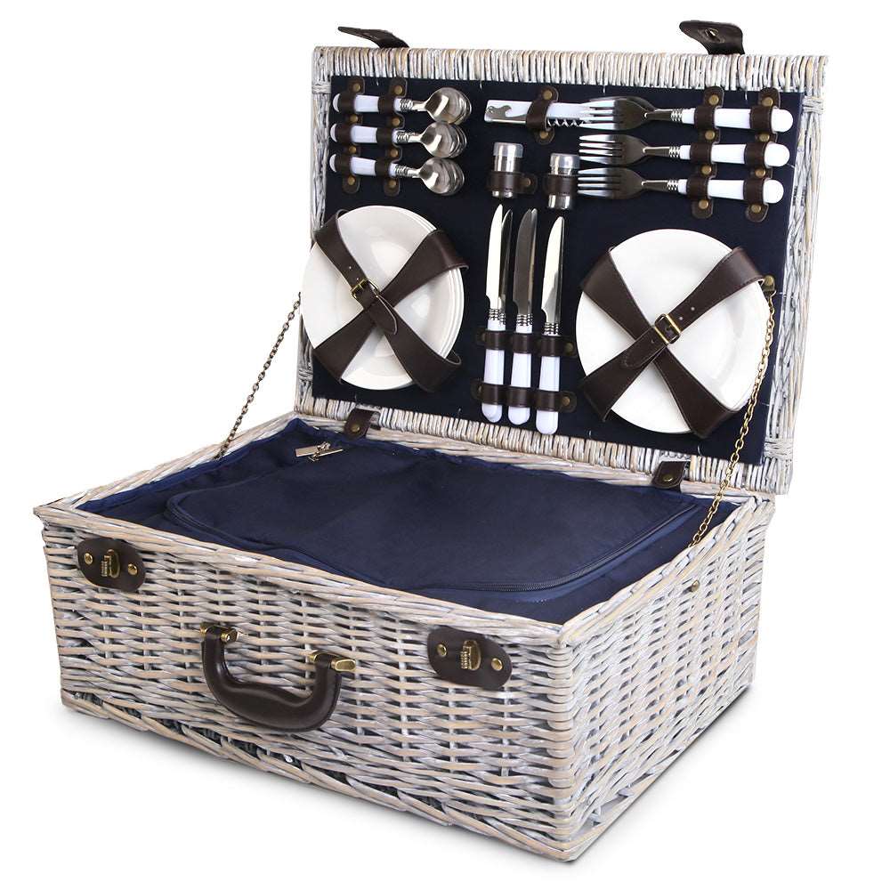 Alfresco 6-Person Picnic Basket Set – Cooler Bag & Blanket, view 3