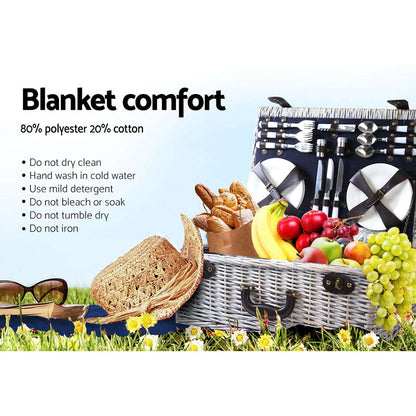 Alfresco 6-Person Picnic Basket Set – Cooler Bag & Blanket, view 6