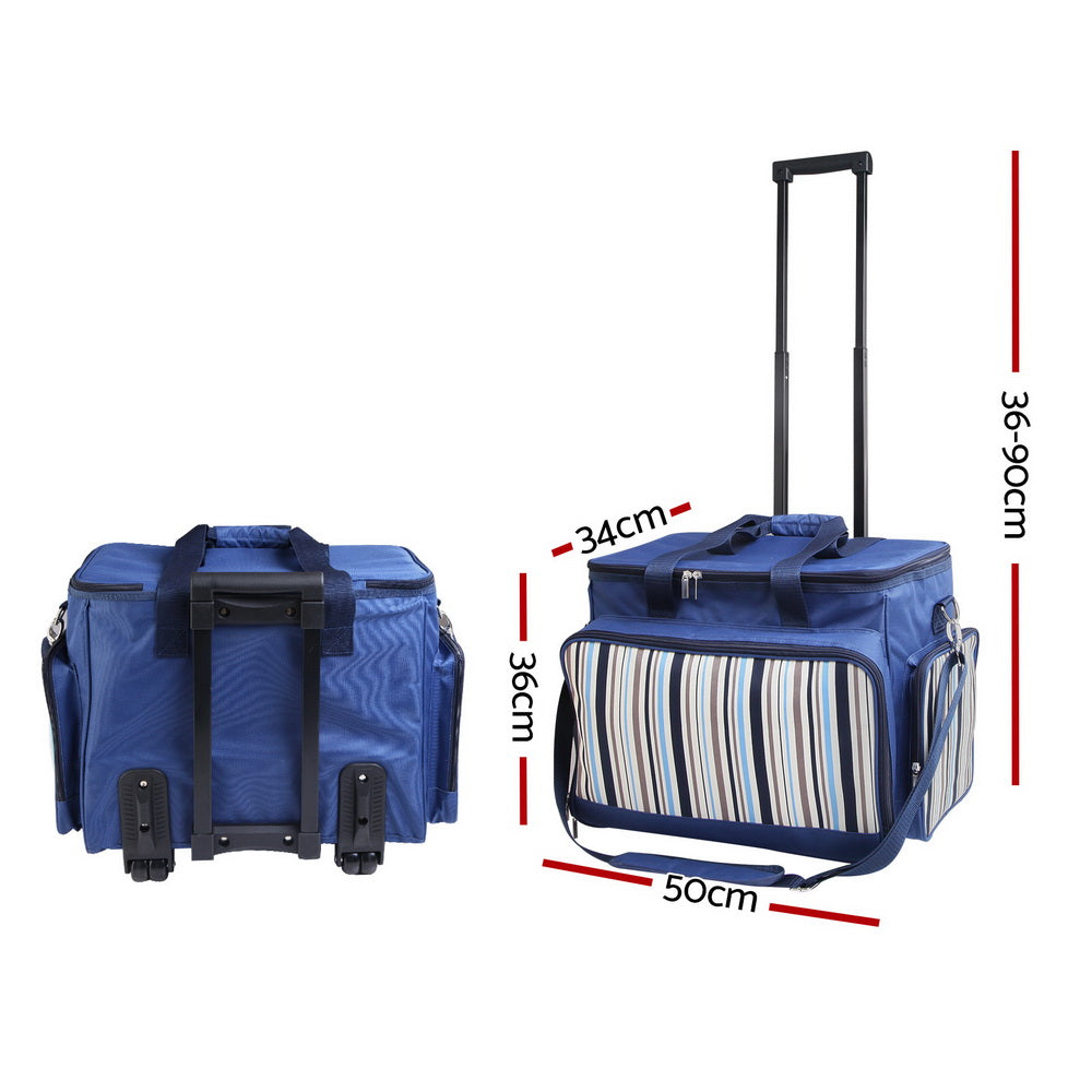 Alfresco 6-Person Insulated Picnic Trolley Set, view 2