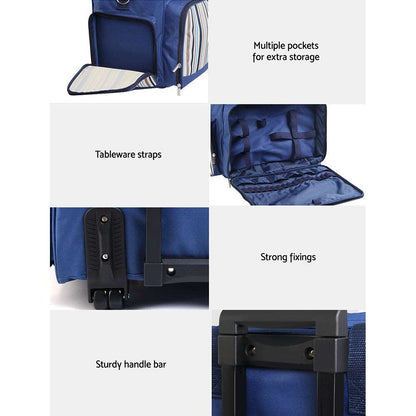 Alfresco 6-Person Insulated Picnic Trolley Set, view 4