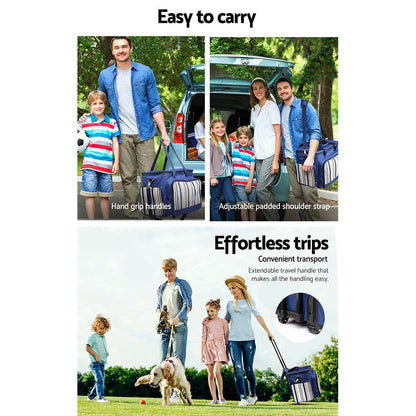 Alfresco 6-Person Insulated Picnic Trolley Set, view 6