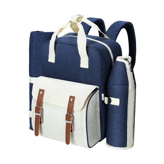 Alfresco 4 Person Picnic Backpack Set - Blue
