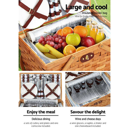 4 Person Picnic Basket Set with Cooler – Alfresco, view 5