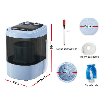 Portable Washing Machine 3kg - Devanti Black, view 3