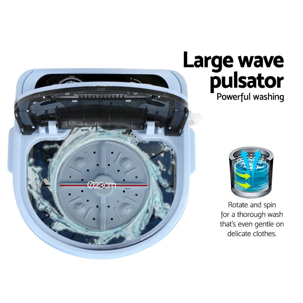 Portable Washing Machine 3kg - Devanti Black, view 7