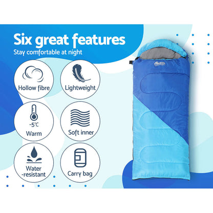 Kids Thermal Sleeping Bag 172cm – Blue, view 5