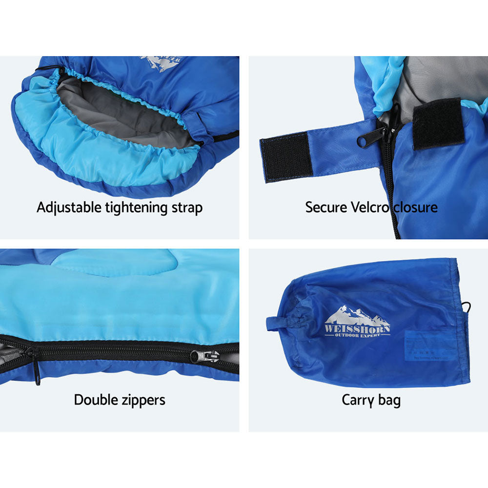 Kids Thermal Sleeping Bag 172cm – Blue, view 7