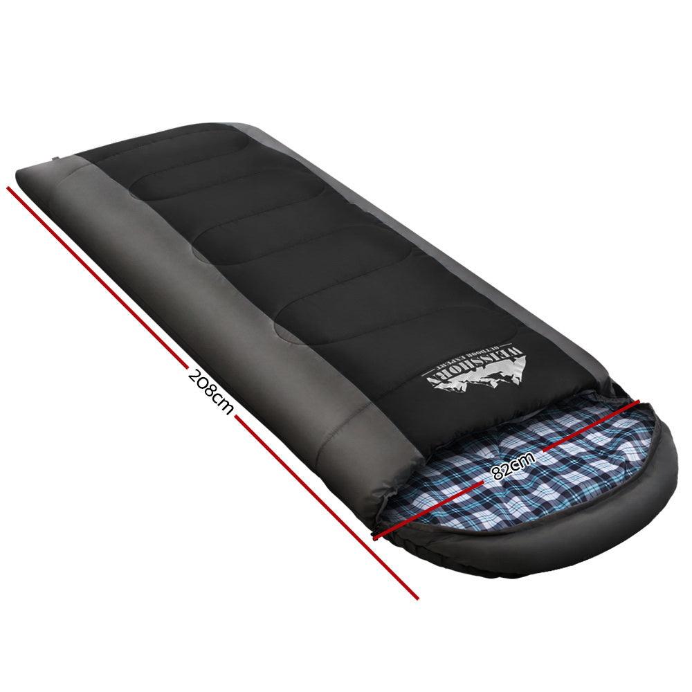 Winter Camping Sleeping Bag 0°C Comfort - Weisshorn Black, view 2