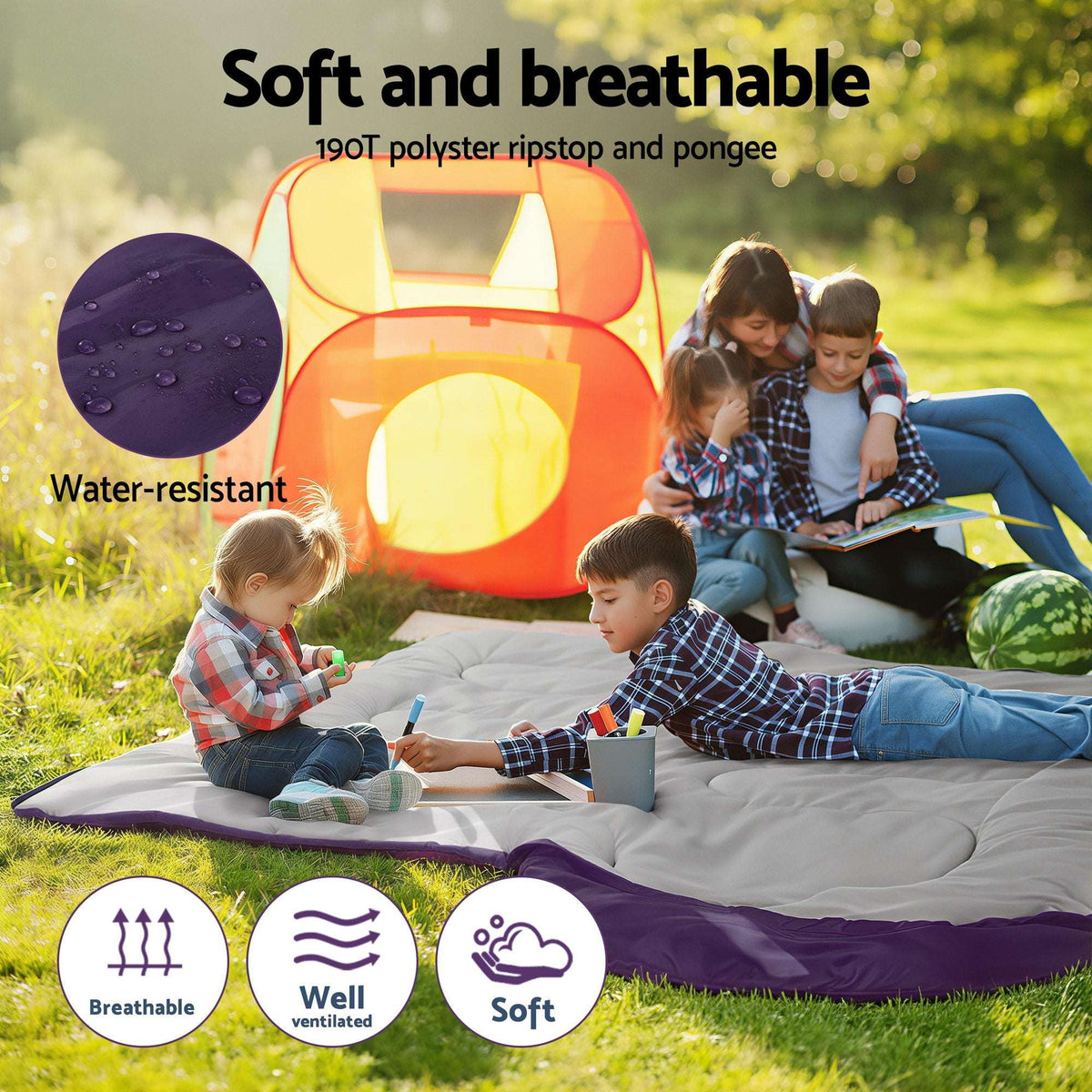 Single Sleeping Bag 213cm – 3-4 Season Pink, view 6