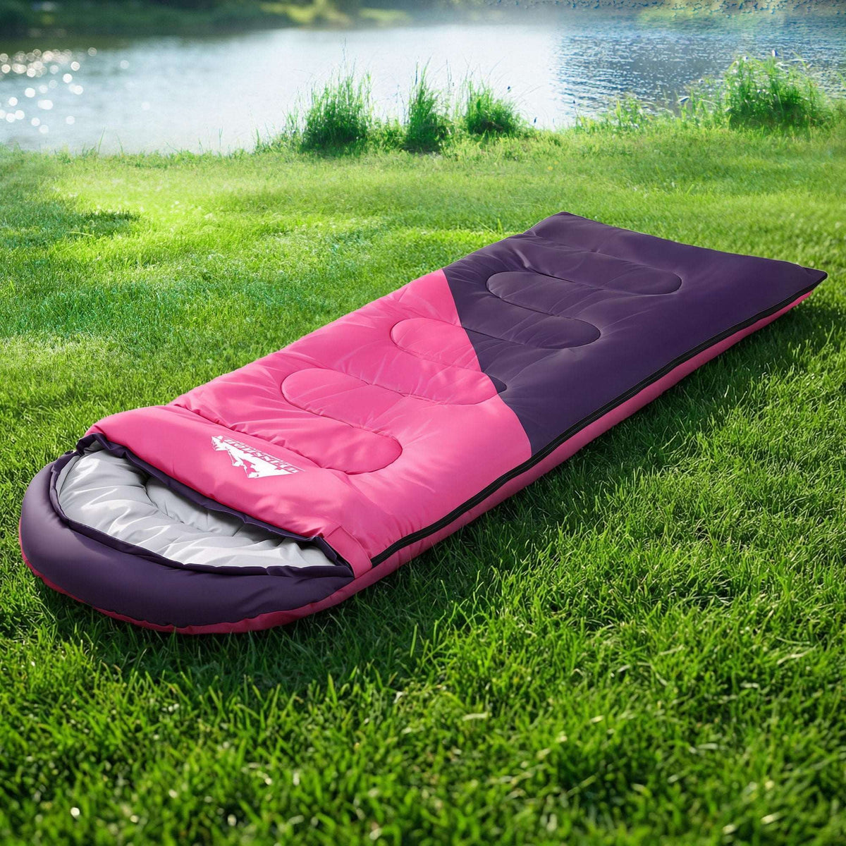 Single Sleeping Bag 213cm – 3-4 Season Pink