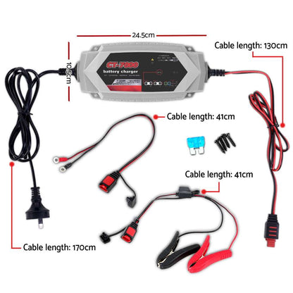 Giantz CT-7000 7A Battery Charger 12V 24V, view 2