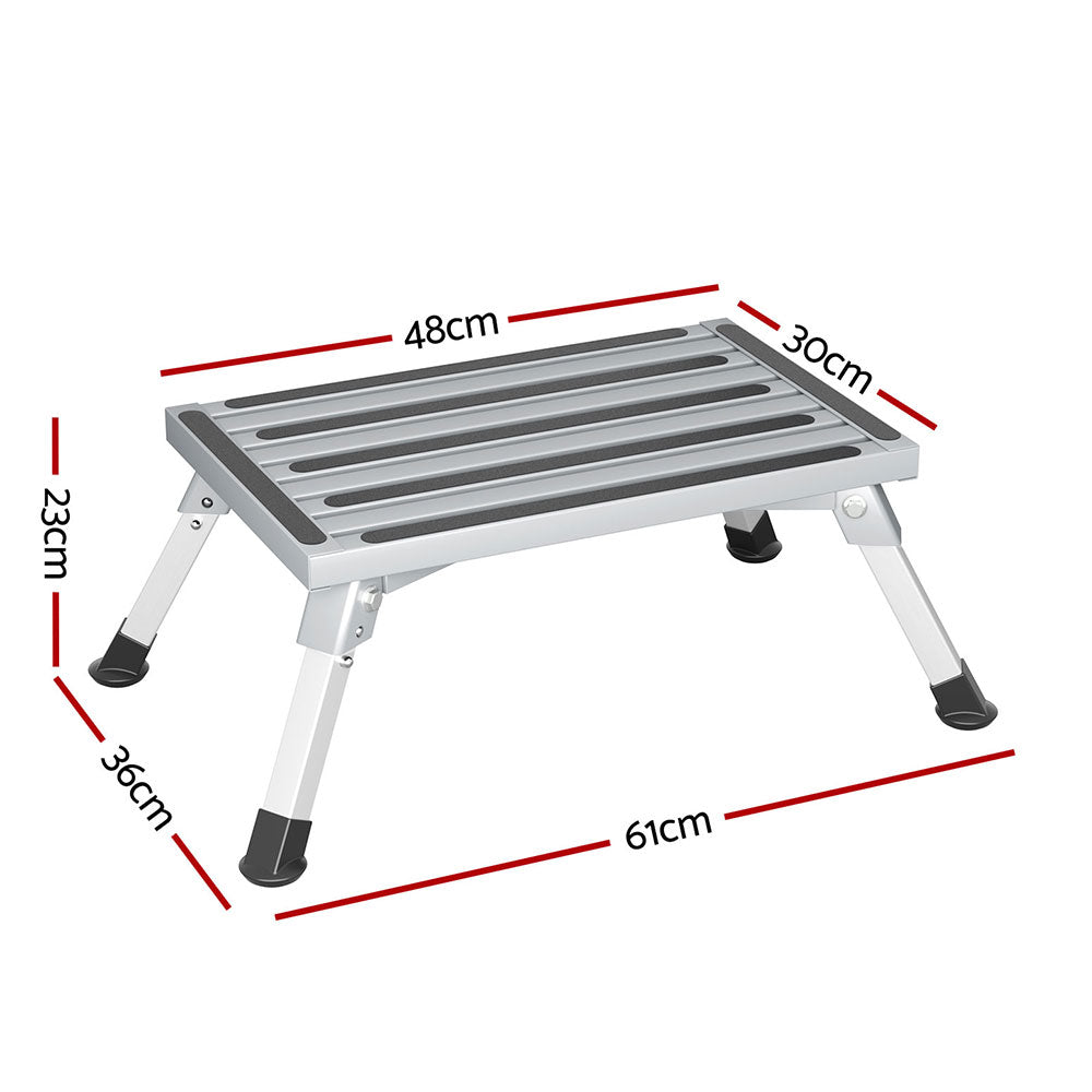 Folding Caravan Step 200kg - Aluminium, view 2