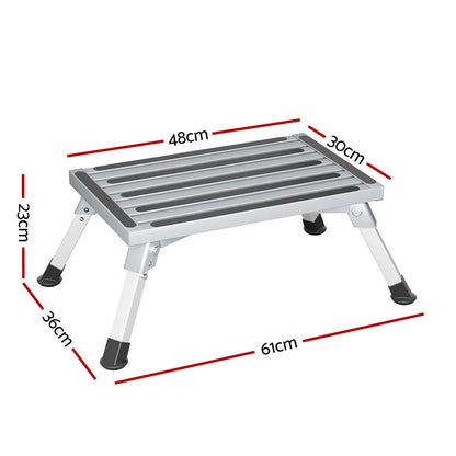 Folding Caravan Step 200kg - Aluminium, view 2