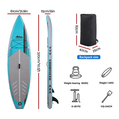 Inflatable Stand-Up Paddle Board 10.5ft – Green SUP, view 2