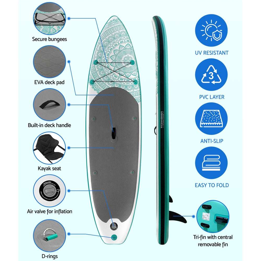 10.6ft Inflatable Stand Up Paddle Board & Kayak SUP, view 5