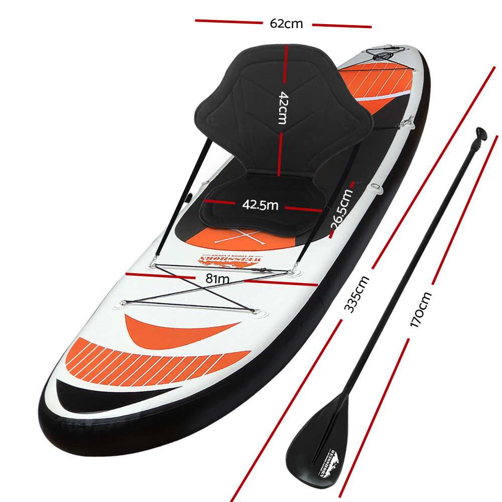 11ft Inflatable Stand-Up Paddleboard – Red, view 2
