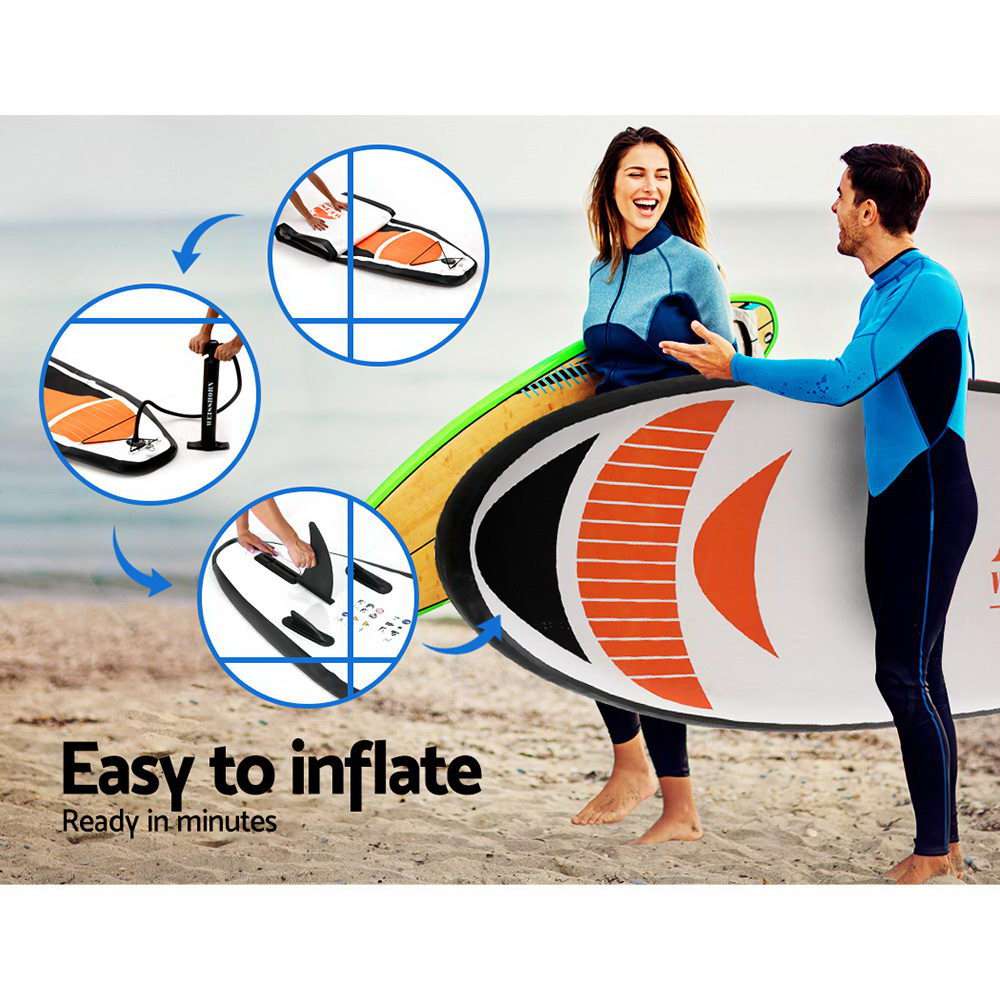 11ft Inflatable Stand-Up Paddleboard – Red, view 6