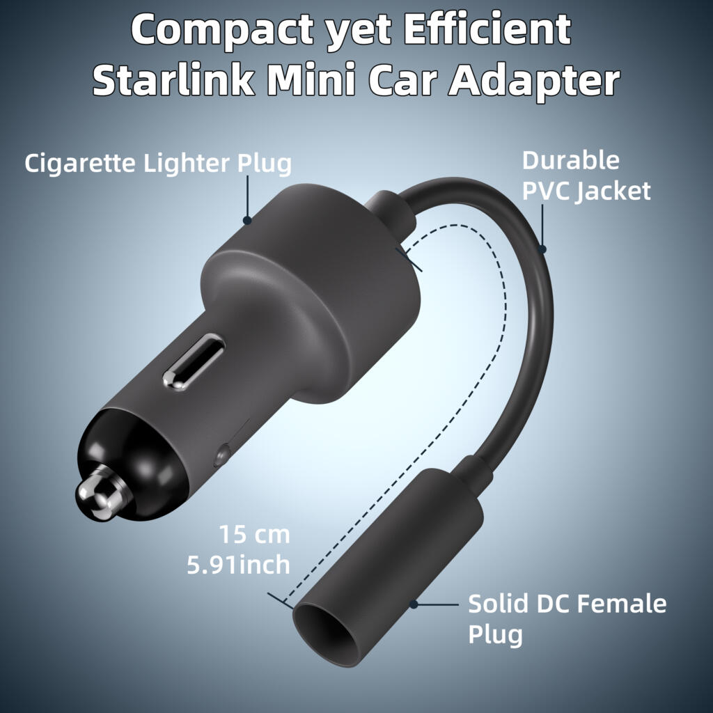 Outcamp 12V/24V Car Power Adapter for Starlink Mini, view 2