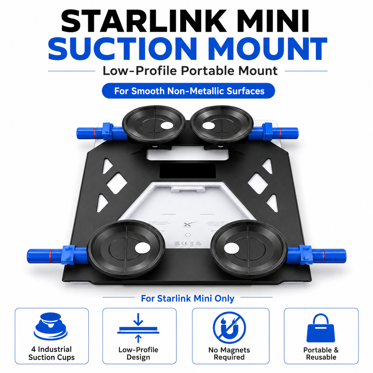 Outcamp Low-Profile Suction Mount for Starlink Mini