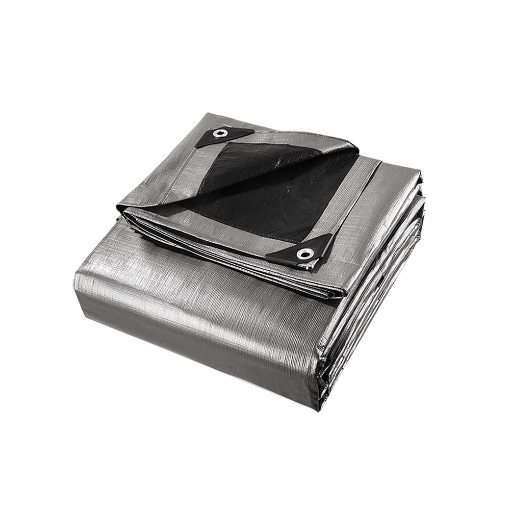 Instahut Heavy Duty Tarp 3.6x4.8m - Silver/Black