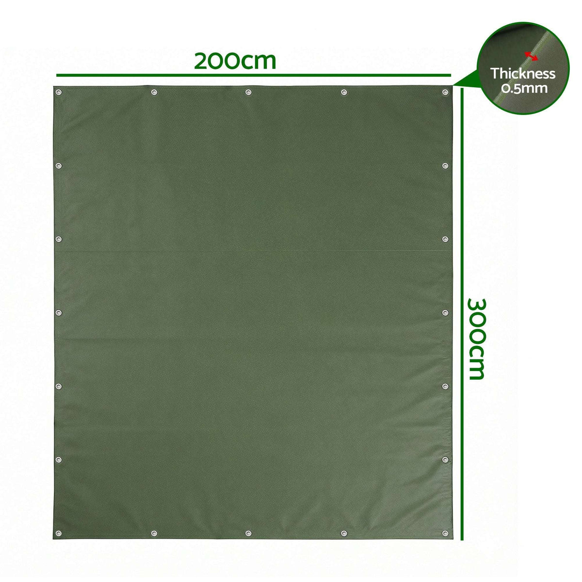 Instahut 2x3m Heavy Duty Canvas Tarp 600GSM, view 2